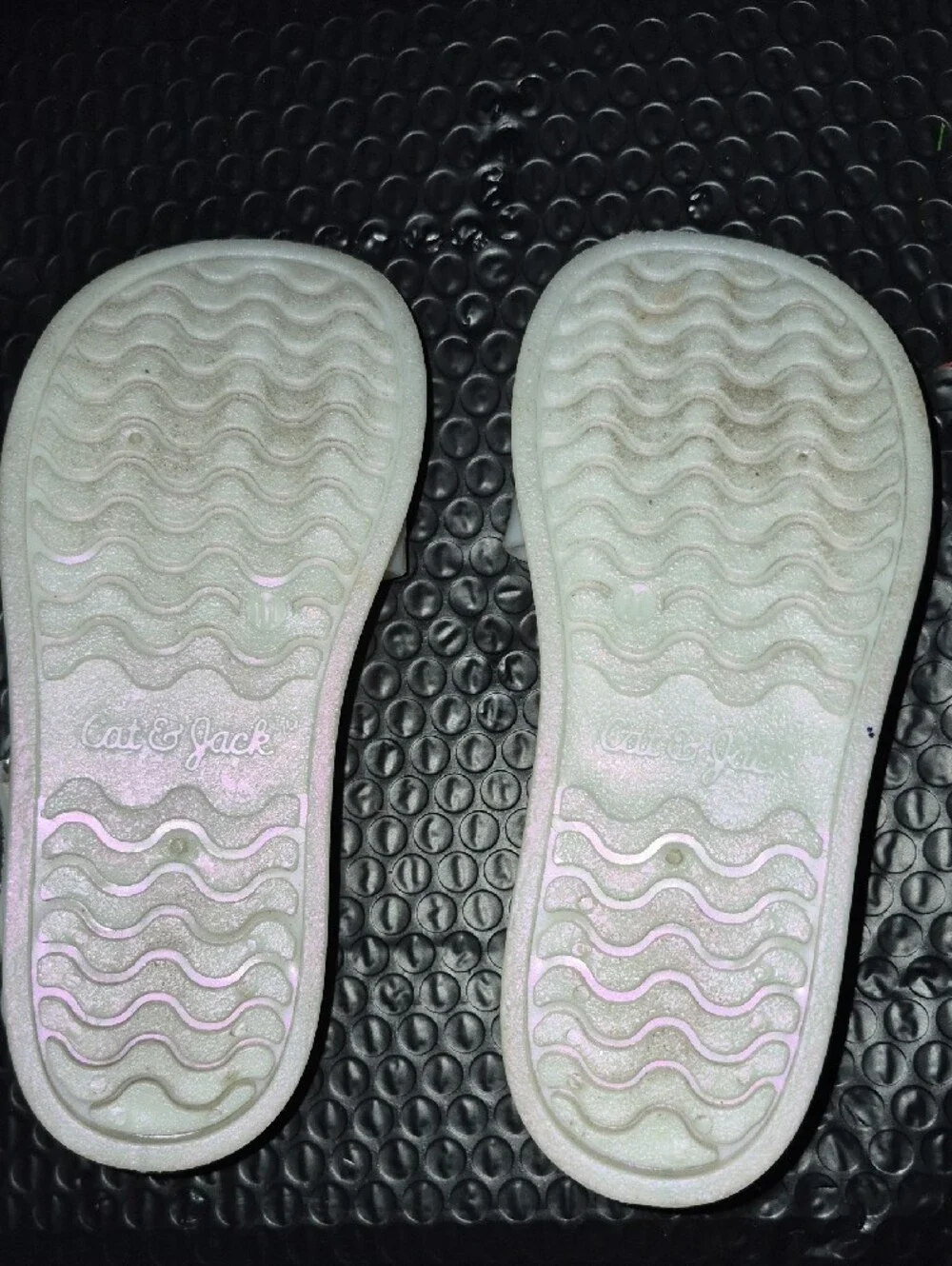 Girls White Flower Jelly Sandals - Size 11